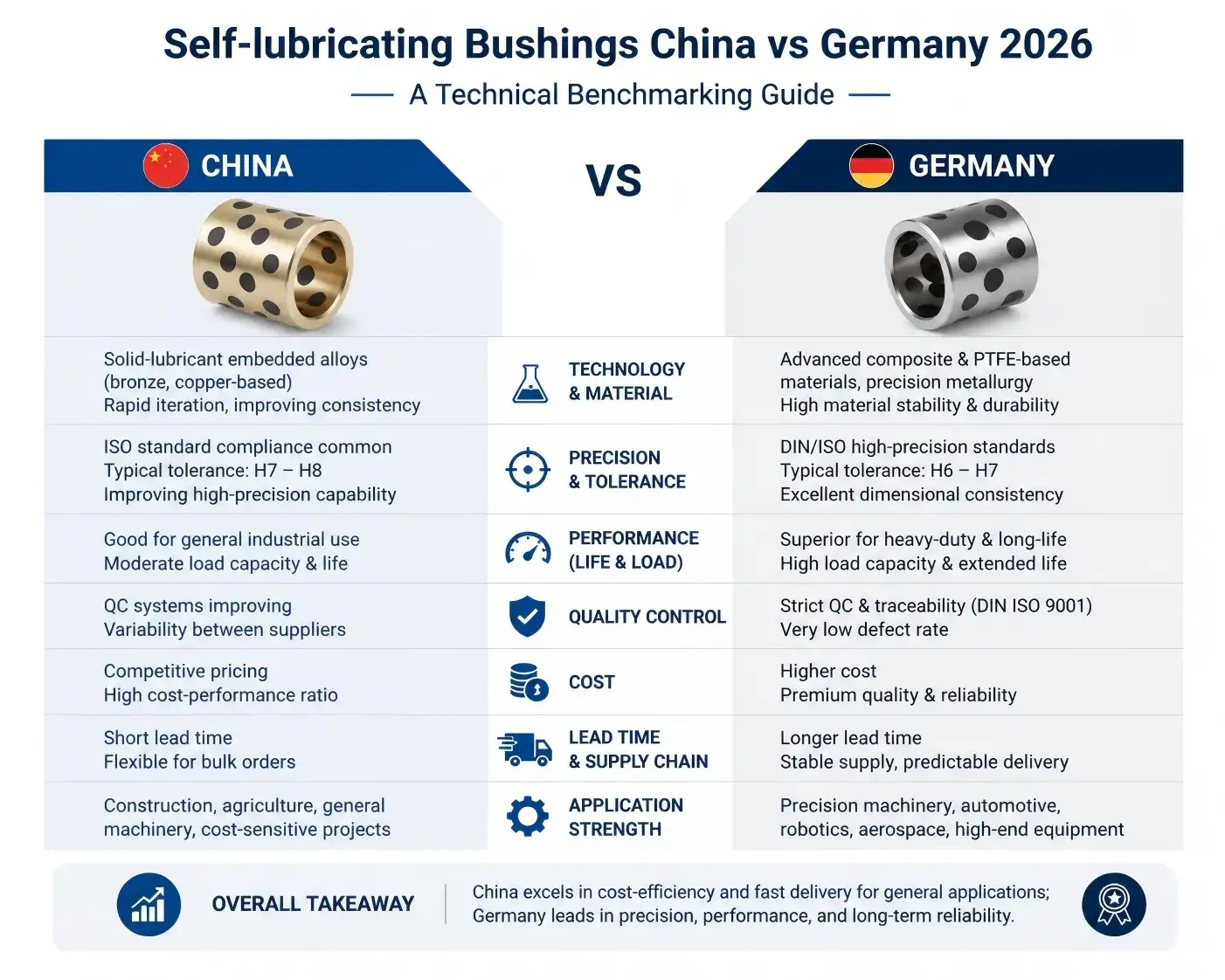 Self-lubricating Bushings China vs Germany 2026: A Technical Benchmarking Guide Self-lubricating Bushings China vs Germany 2026: A Technical Benchmarking Guide